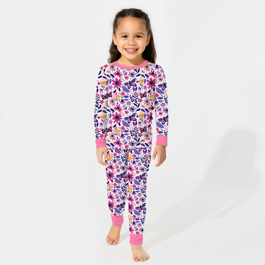 Moody Floral Two Piece Long Sleeve Pajama Set