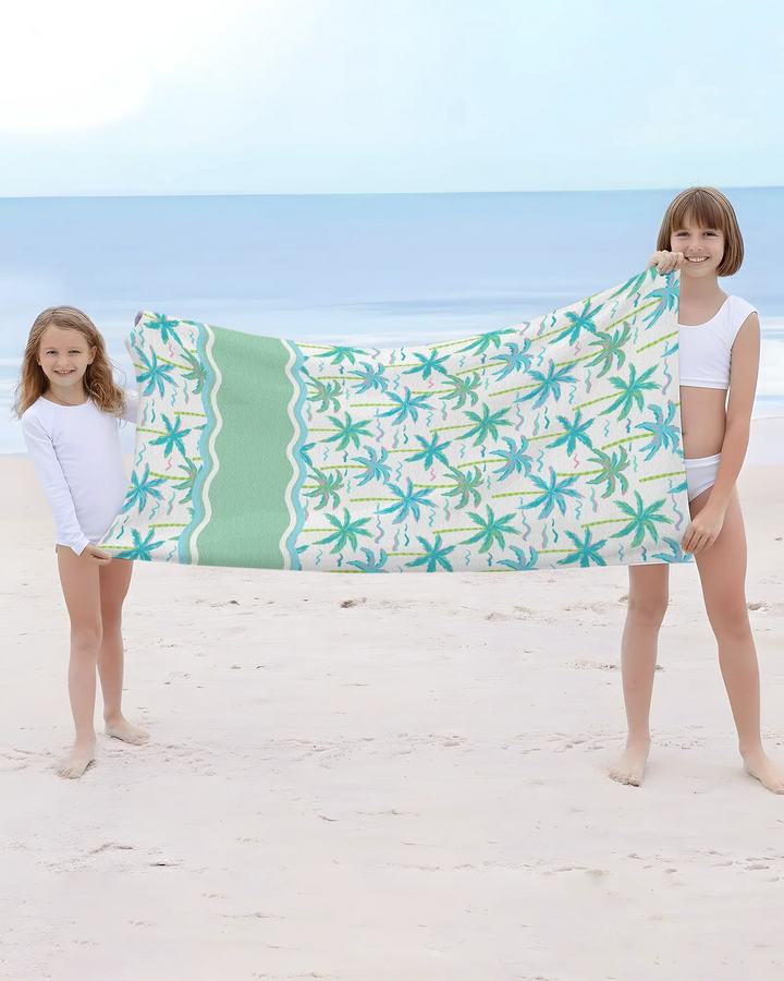Tropical Palm Breeze Bamboo Beach Towel