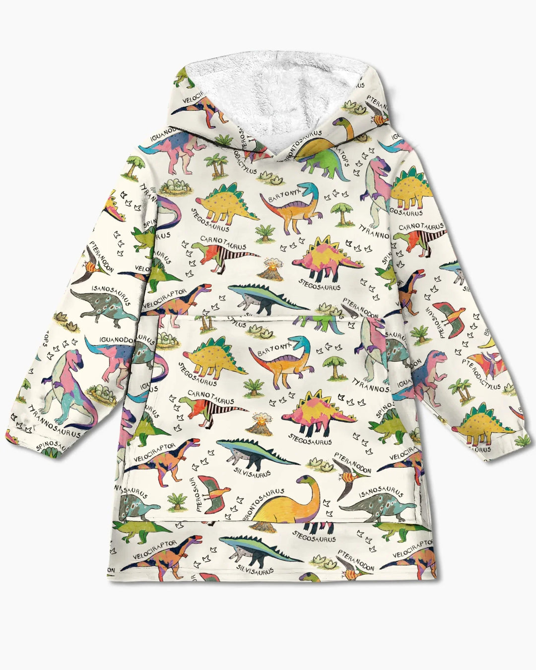 All The Dino Types Wearable Bamboo Blanket Hoodie