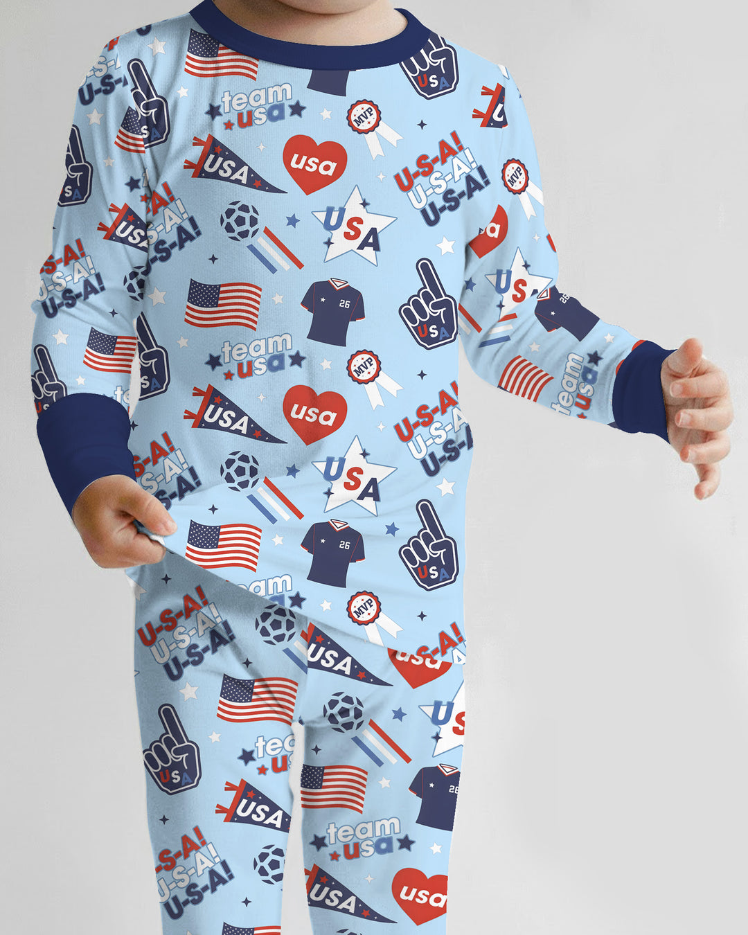Zweiteiliges Langarm-Pyjama-Set mit Sommerfrüchten