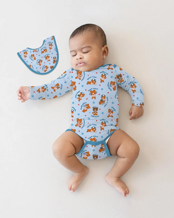 Born To Play Baseball Bamboo Bodysuit