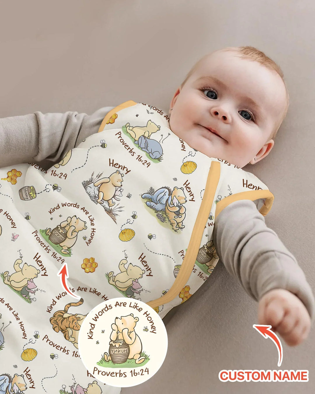 Kind Words Are Like Honey Custom Name Bamboo Sleep Bag