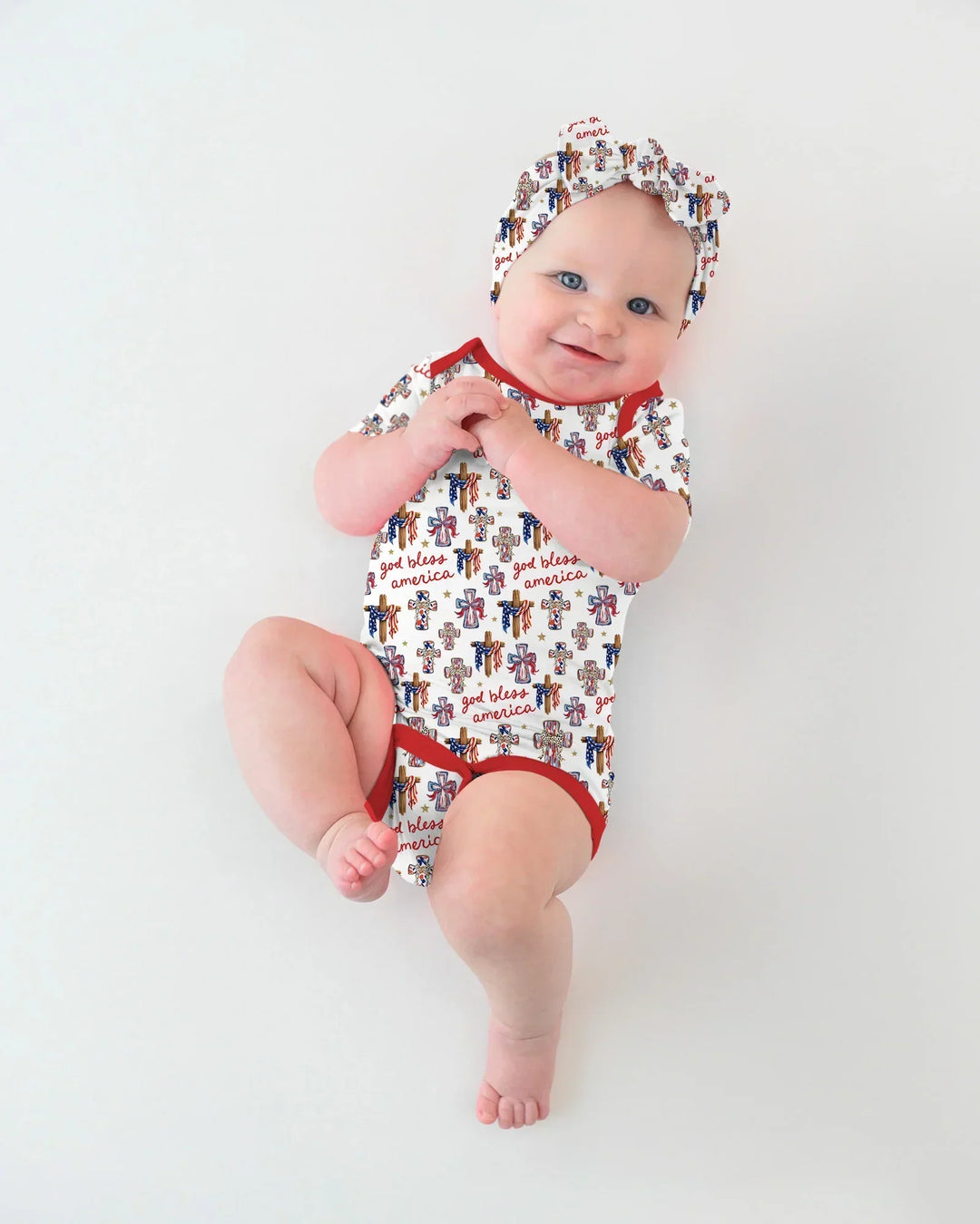 God Bless America Family Matching Bamboo Bodysuit