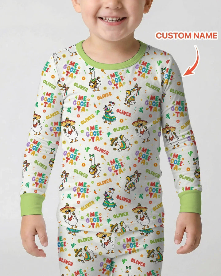 Custom name Me Goose-ta Bamboo Two Piece Long Sleeve Pajama Set