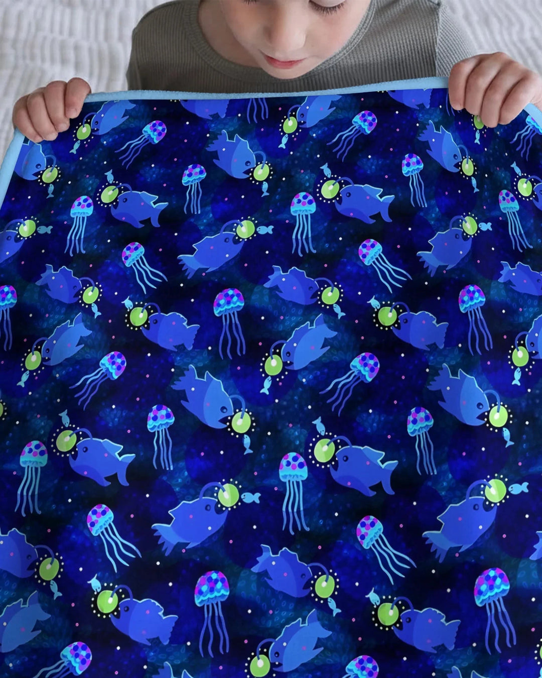 Happy Glow Fish Bamboo Blanket
