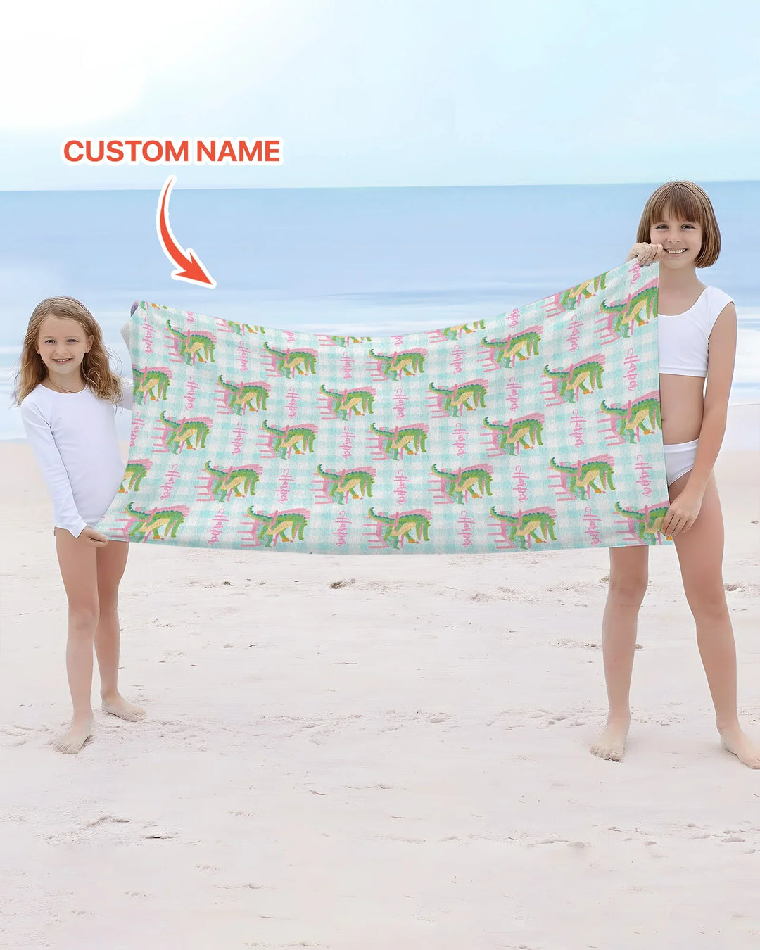 Personalisiertes Preppy Later Gator Bambus-Strandtuch