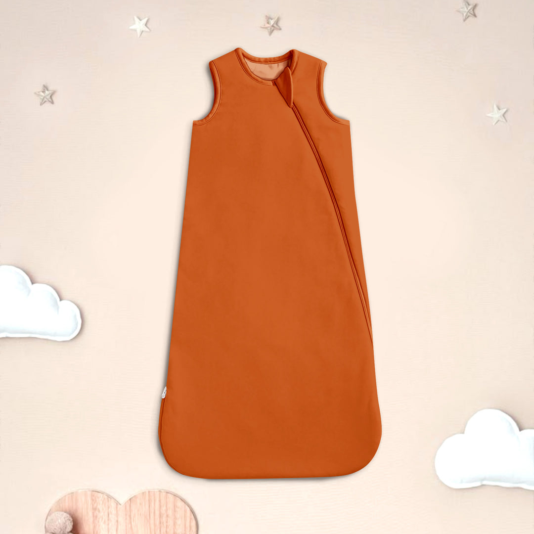 Orange brauner Baby Schlafsack Bambus - gemütlich und dauerhaft