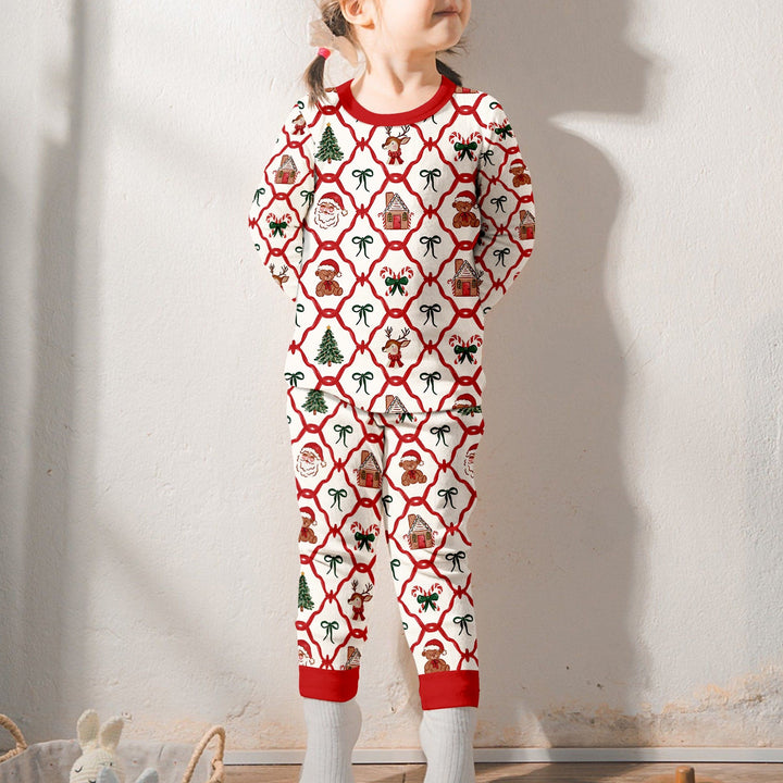 Vintage Christmas Two Piece Long Sleeve Pajama Set