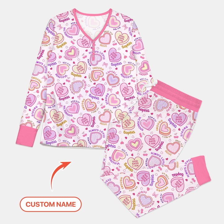God Says I Am Sweet Heart Matching Mommy & Baby Women Pajama Set