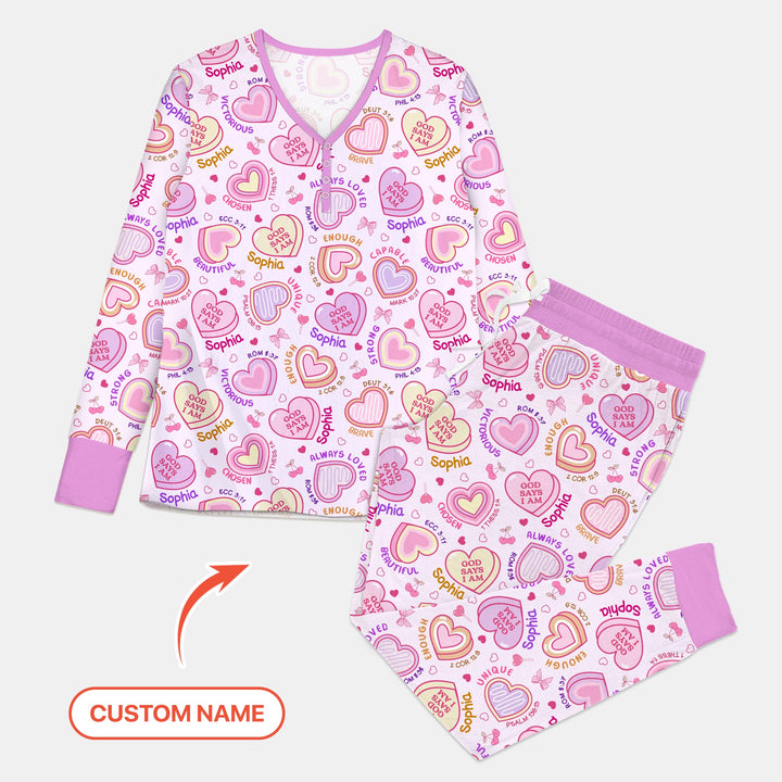 God Says I Am Sweet Heart Matching Mommy & Baby Women Pajama Set