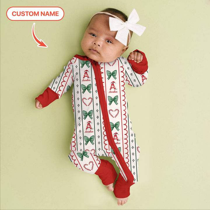 Custom Name Christmas Stripes Convertible Zippy