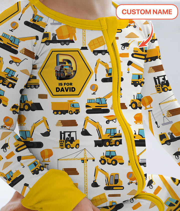 Custom Name Construction Initials Convertible Zippy