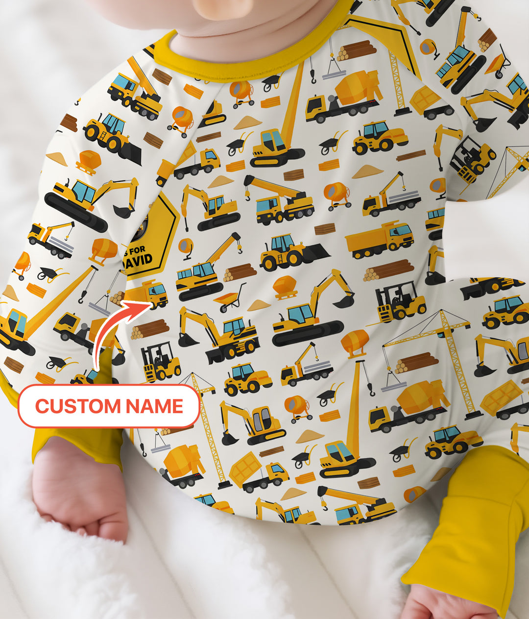 Custom Name Construction Initials Convertible Zippy