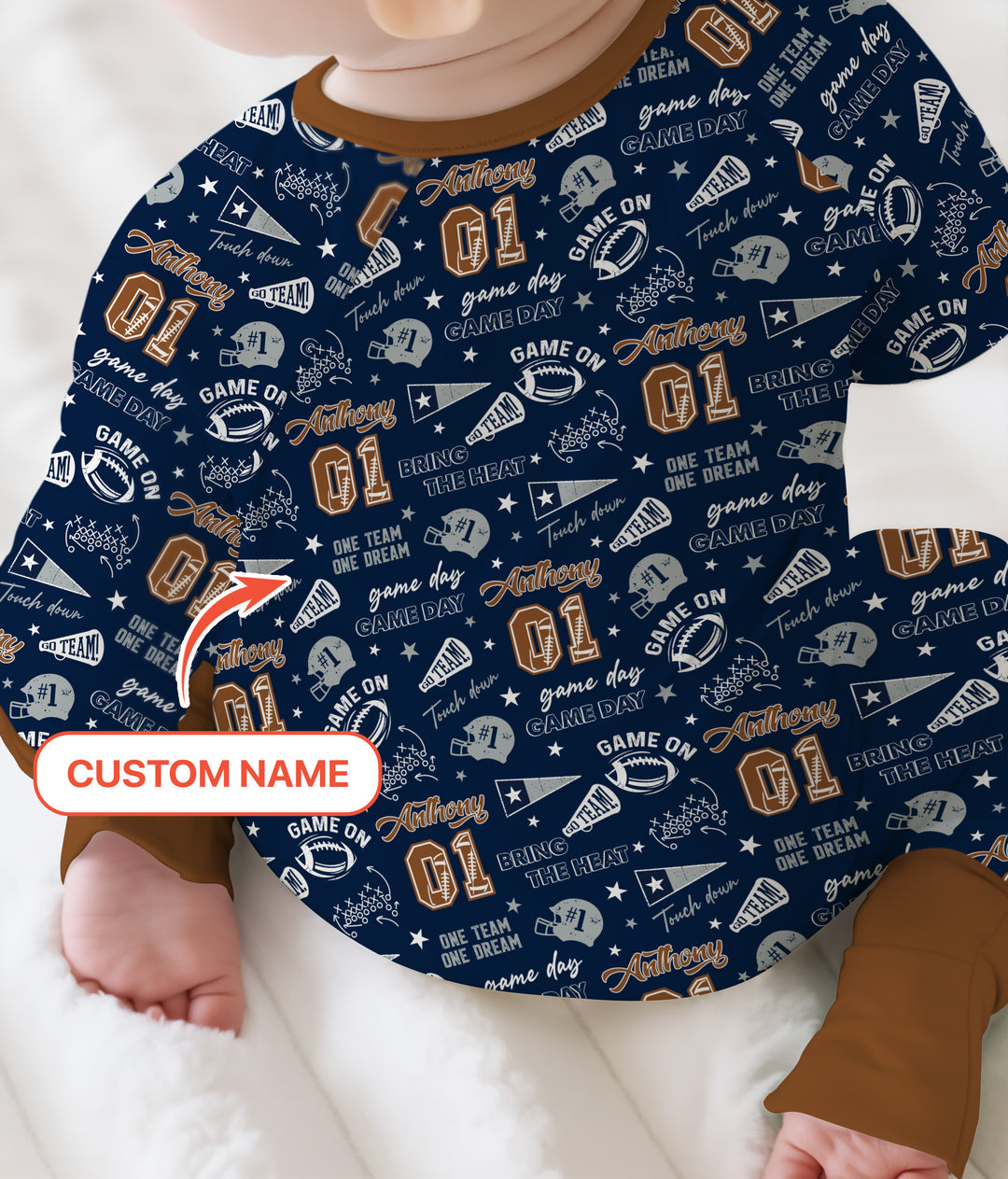 Custom Name Football Game Day Convertible Zippy