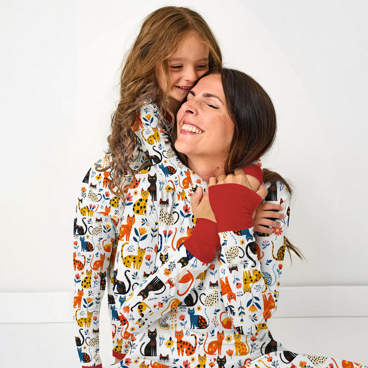 Whimsy Woodland Cats Two Piece Long Sleeve Pajama Set