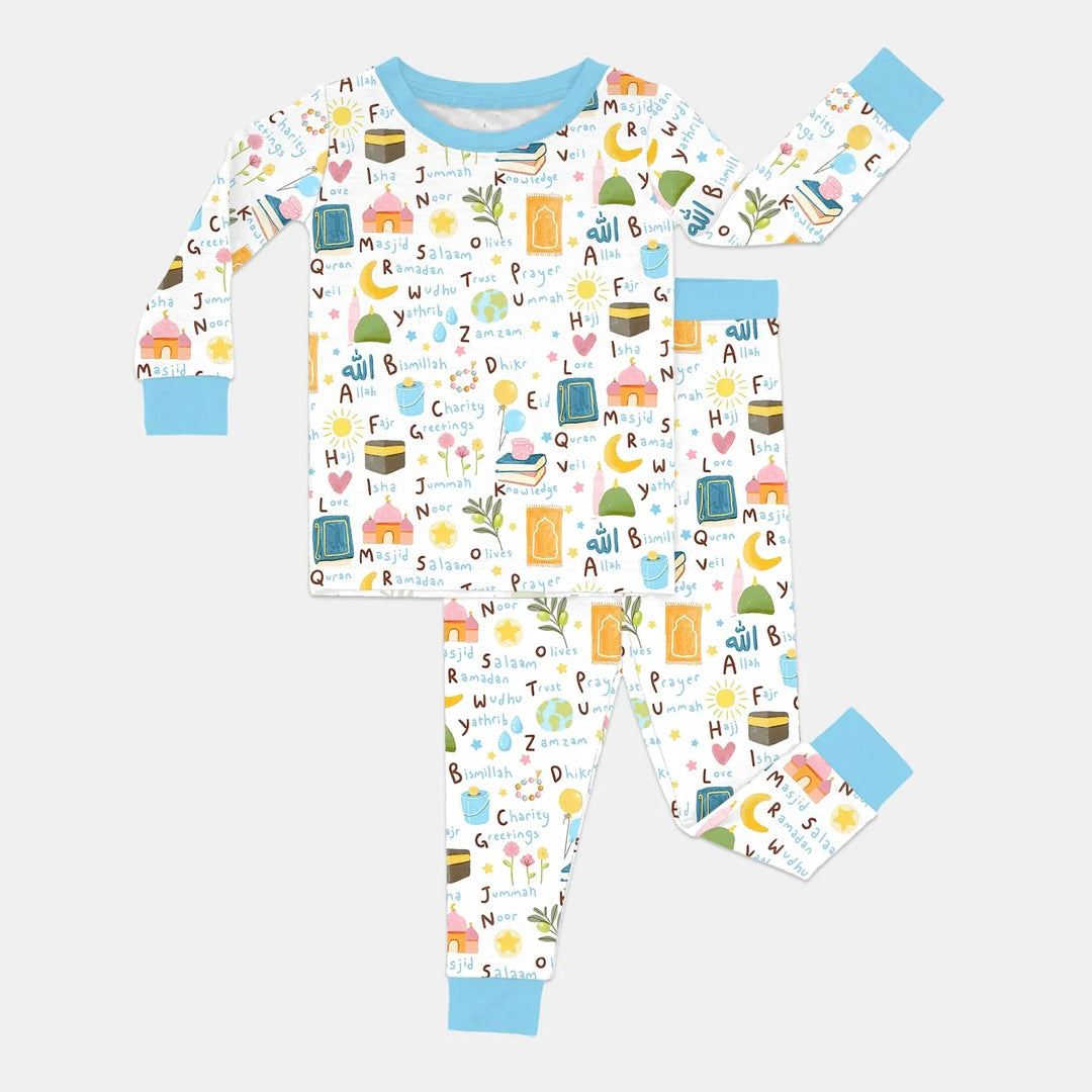 Islamic Alphabet Two Piece Long Sleeve Pajama Set