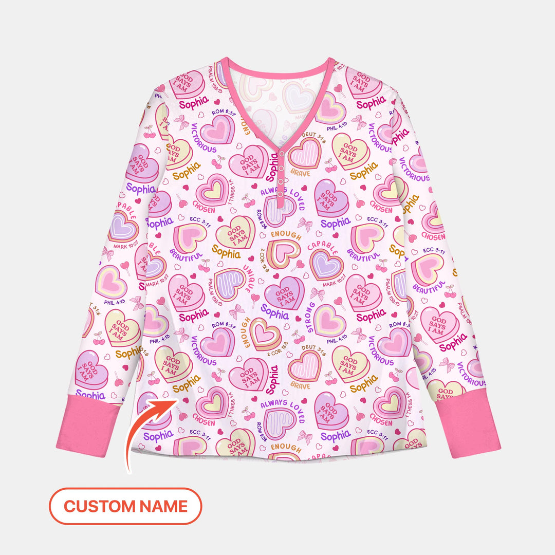 God Says I Am Sweet Heart Matching Mommy & Baby Women Pajama Set