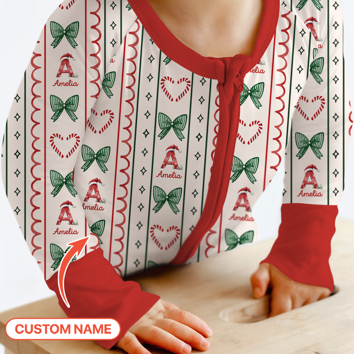 Custom Name Christmas Stripes Convertible Zippy