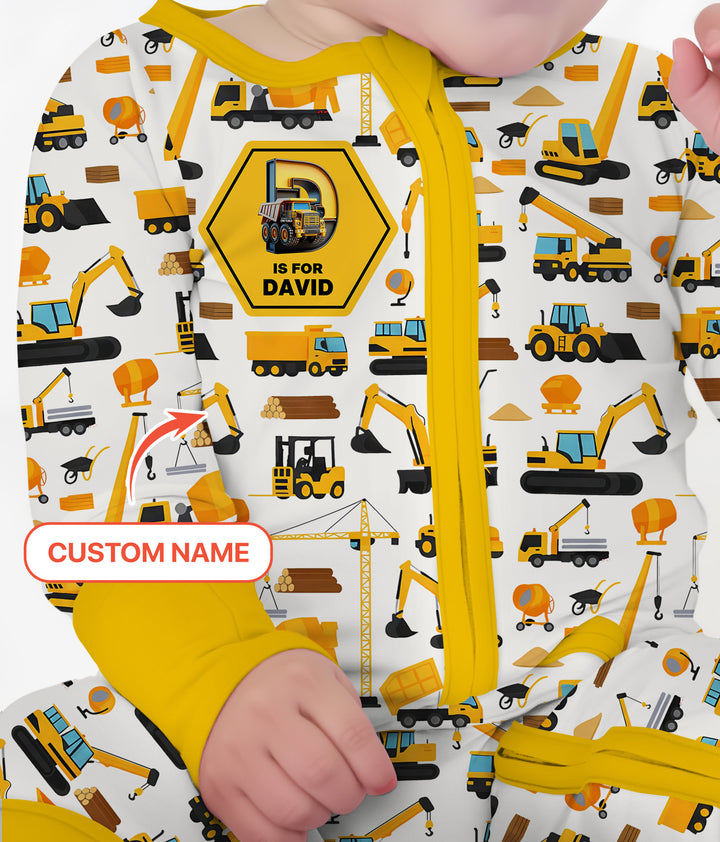 Custom Name Construction Initials Convertible Zippy