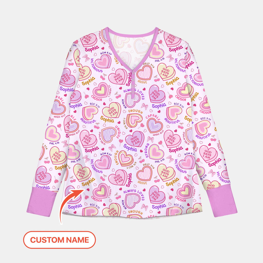 God Says I Am Sweet Heart Matching Mommy & Baby Women Pajama Set