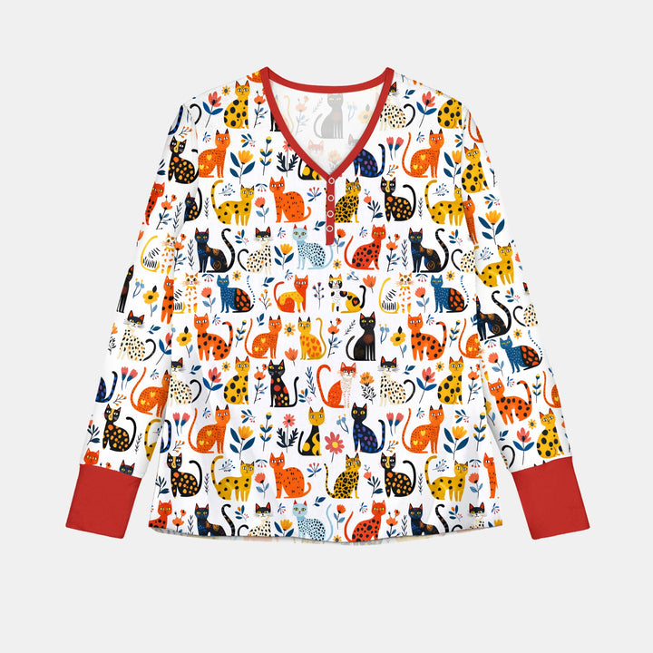 Whimsy Woodland Cats Women Pajama Set