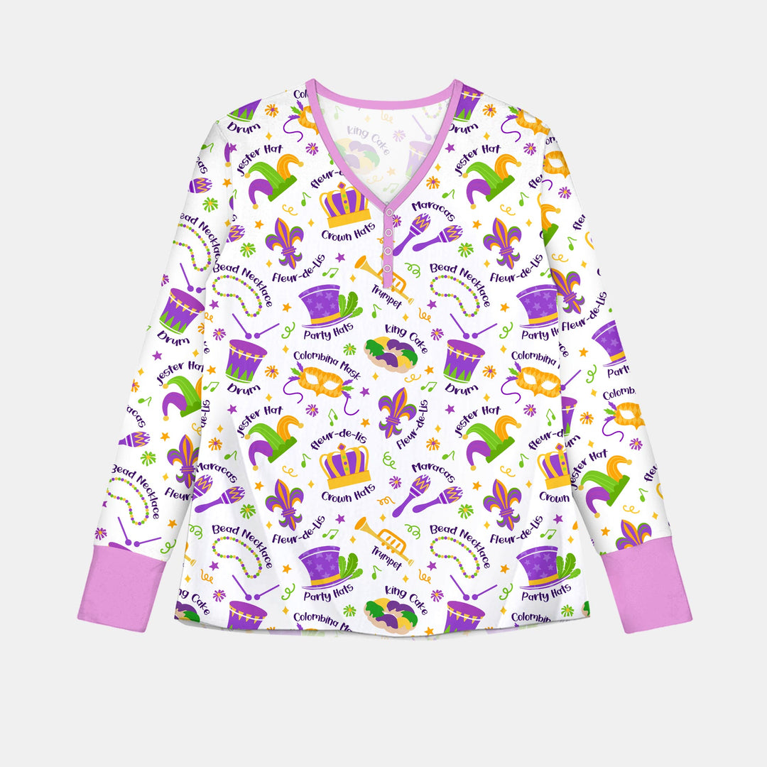 Mardi Gras Family Matching Custom Women Pajama Set