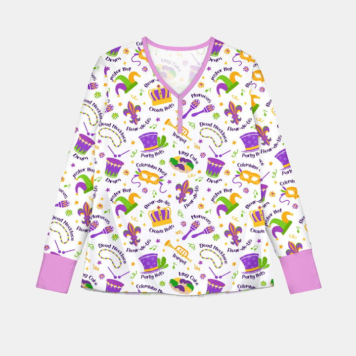 Mardi Gras Family Matching Custom Women Pajama Set