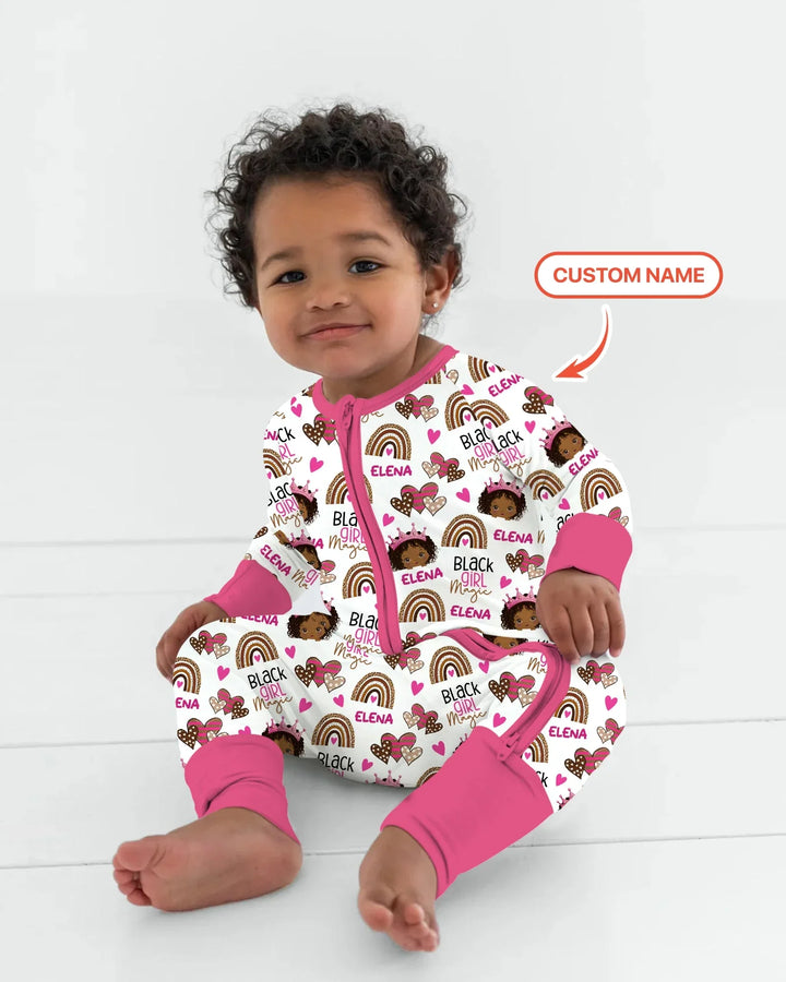 Custom Name Black Girl Magic Bamboo Convertible Zippy