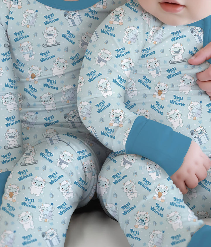 Yeti for Winter Two Piece Long Sleeve Pajama Set