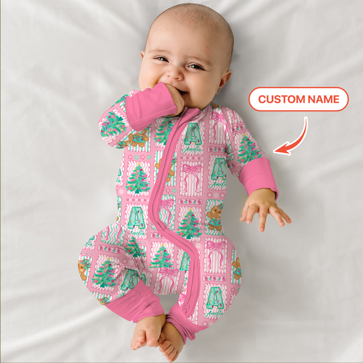 Custom Name "Merry Pink Christmas" Convertible Zippy