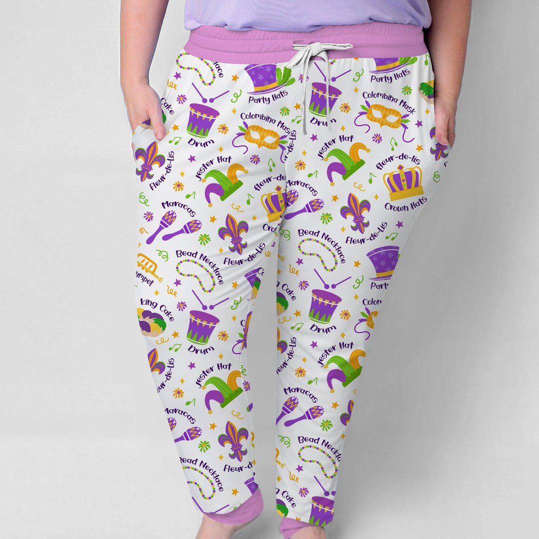 Mardi Gras Family Matching Custom Women Pajama Set