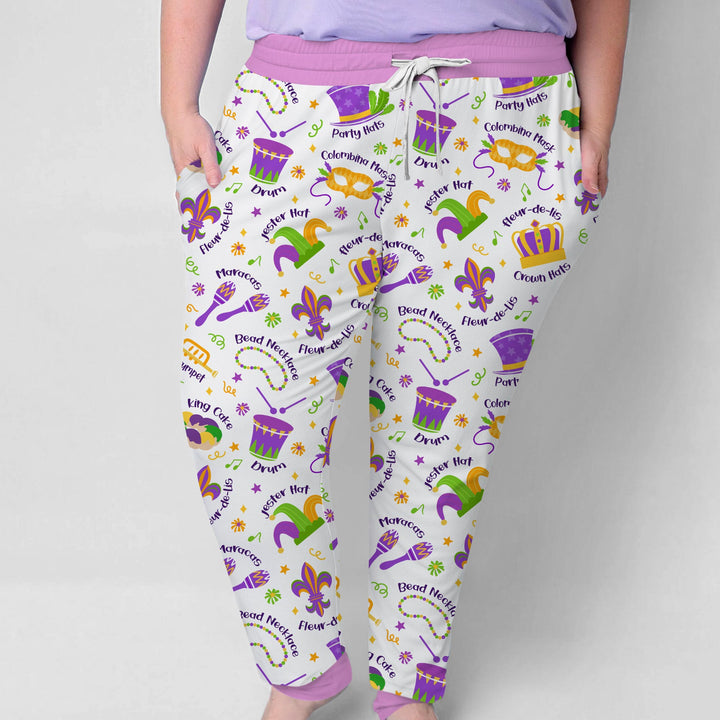 Mardi Gras Family Matching Custom Women Pajama Set