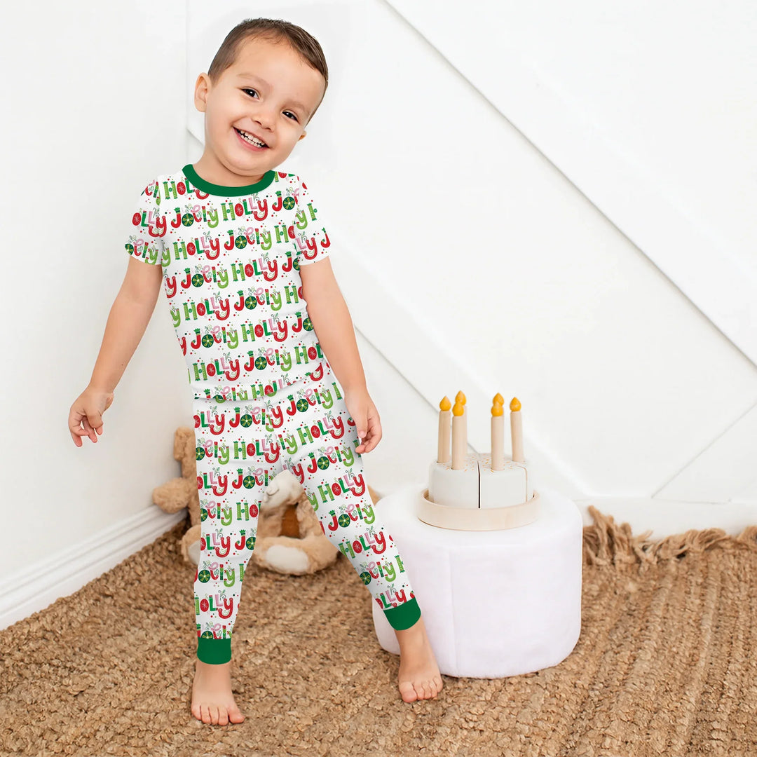 Holly Jolly Two Piece Short Sleeve Pajama Set