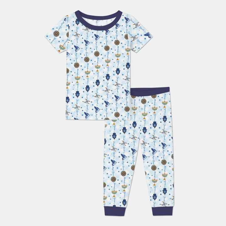 Hanukkah Festival Matching Family Two Piece Short Sleeve Pajama Set