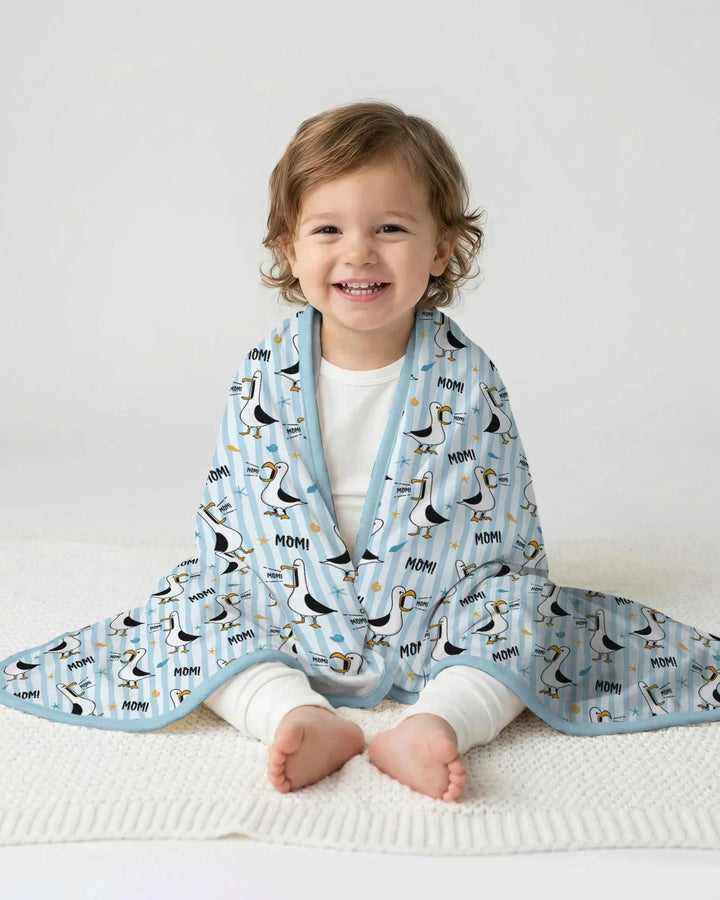 Seagull mom Mom MOM Bamboo Blanket