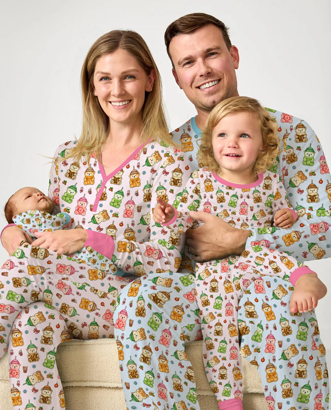 Holiday Bear Cup Two Piece Long Sleeve Pajama Set