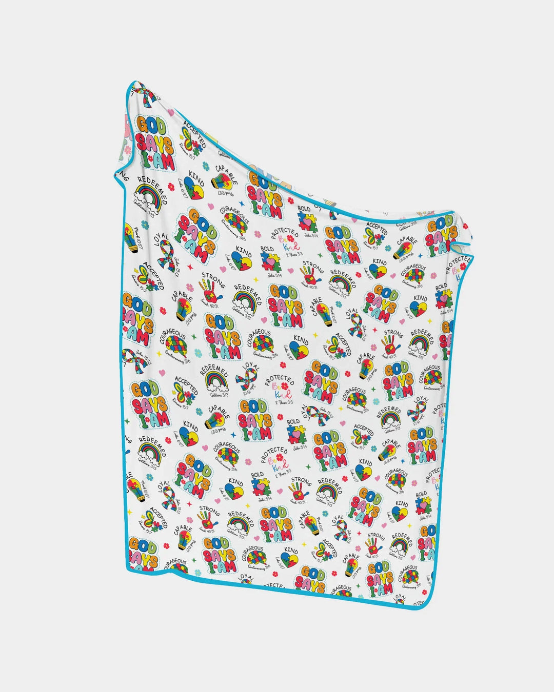 God Says I Am Autism Awareness Bamboo Blanket