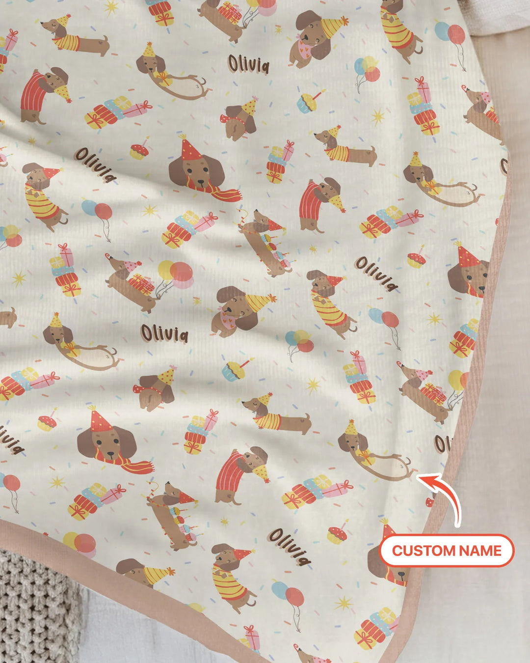 Dachshund Birthday Bamboo Blanket