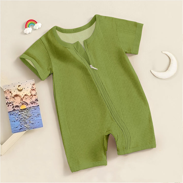 Olive Green Ribbed Bamboo Baby Clothing – Soft and Timeless
