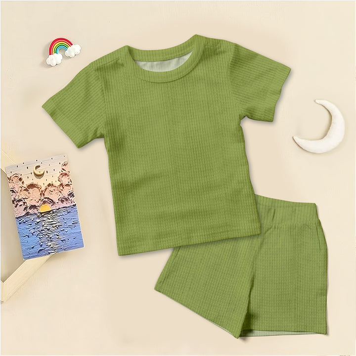 Olive Green Ribbed Bamboo Baby Clothing – Soft and Timeless