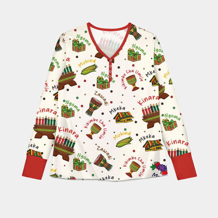 Happy Kwanzaa Family Matching Custom Women Pajama Set