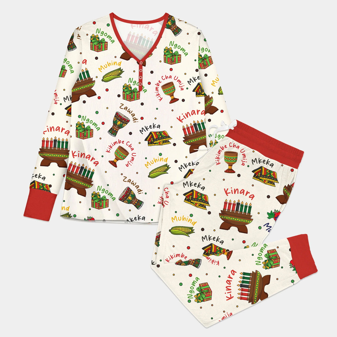 Happy Kwanzaa Family Matching Custom Women Pajama Set