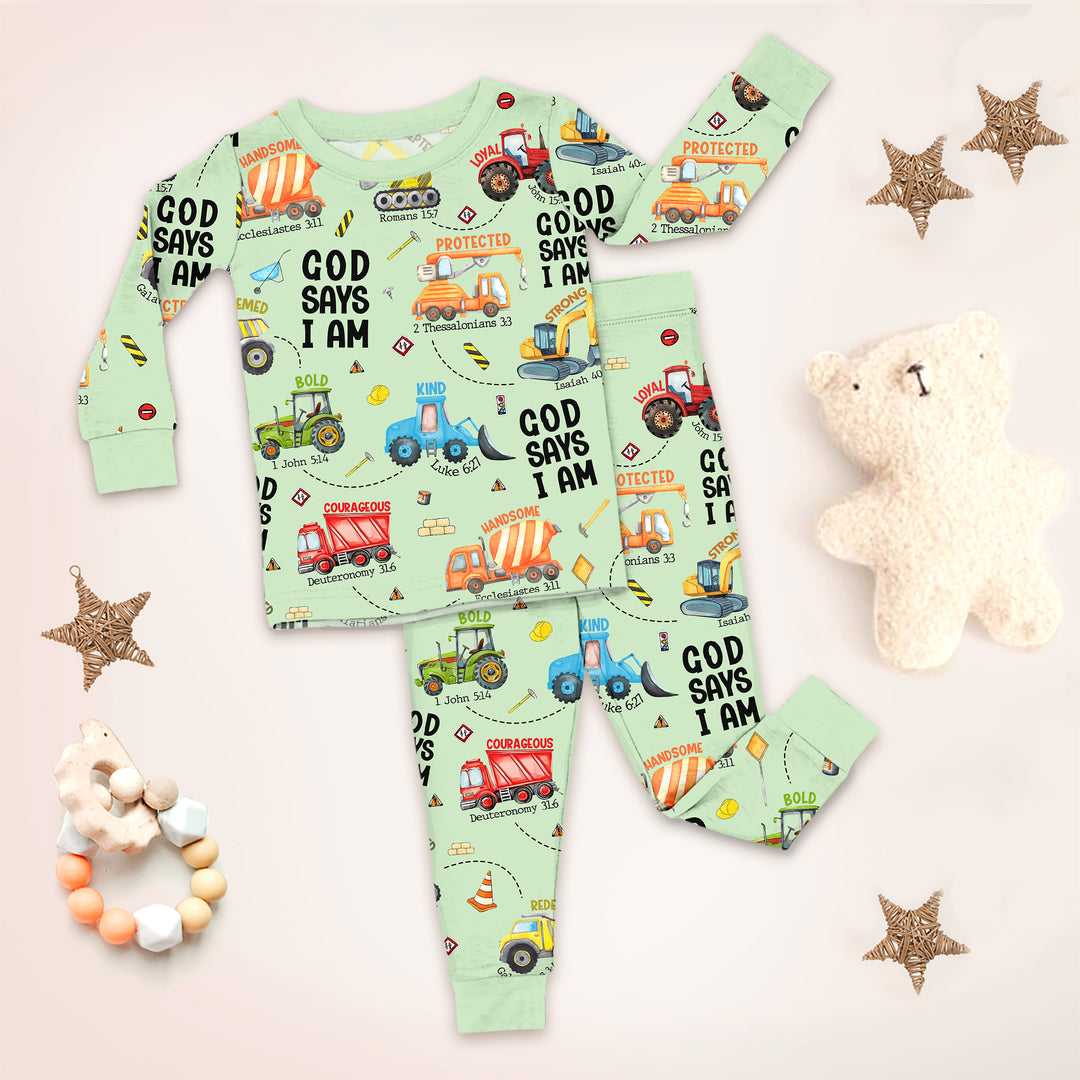 God Says I Am Boy Two Piece Long Sleeve Pajama Set