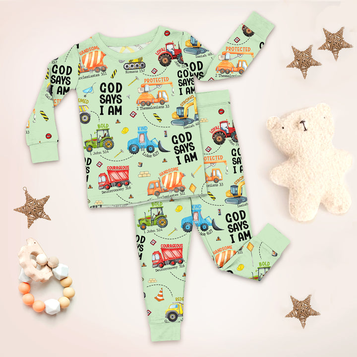 God Says I Am Boy Two Piece Long Sleeve Pajama Set