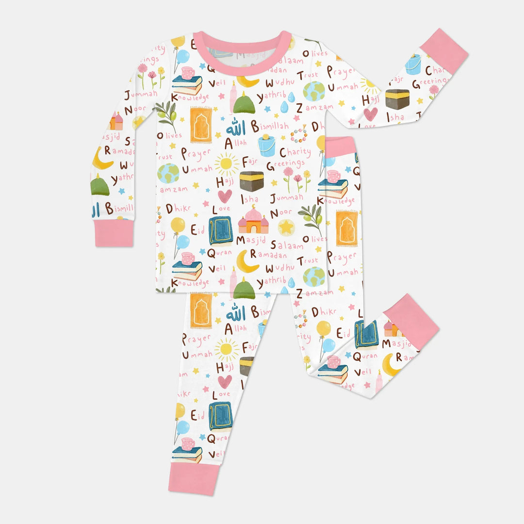 Islamic Alphabet Two Piece Long Sleeve Pajama Set