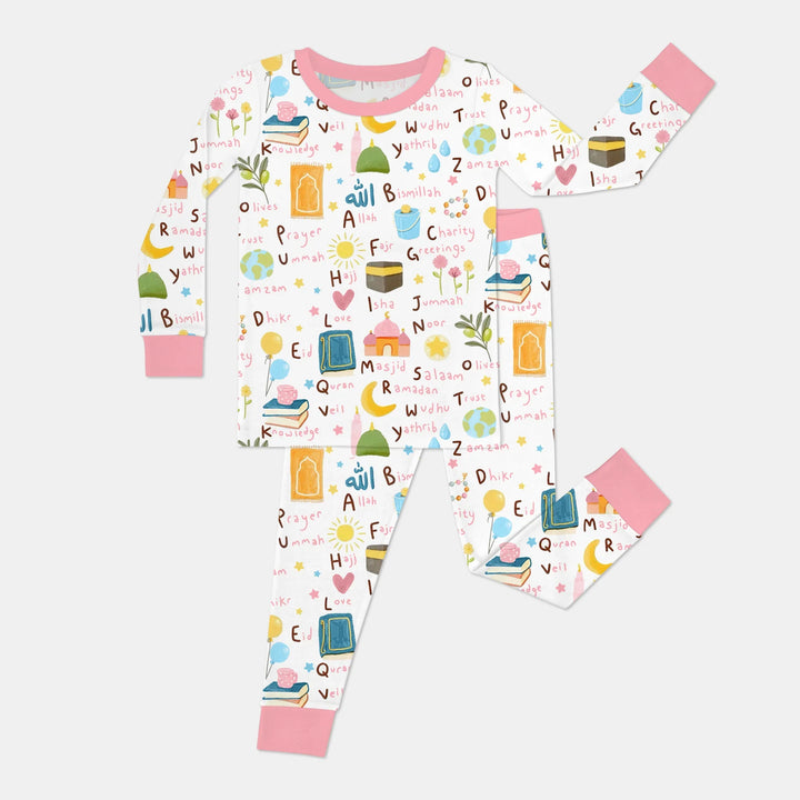 Islamic Alphabet Two Piece Long Sleeve Pajama Set