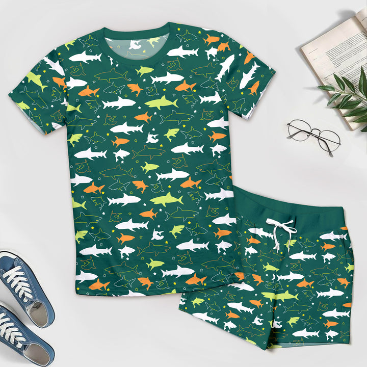 Bamboo Dark Green Sharks Outfit for Men – Cool and Relaxed