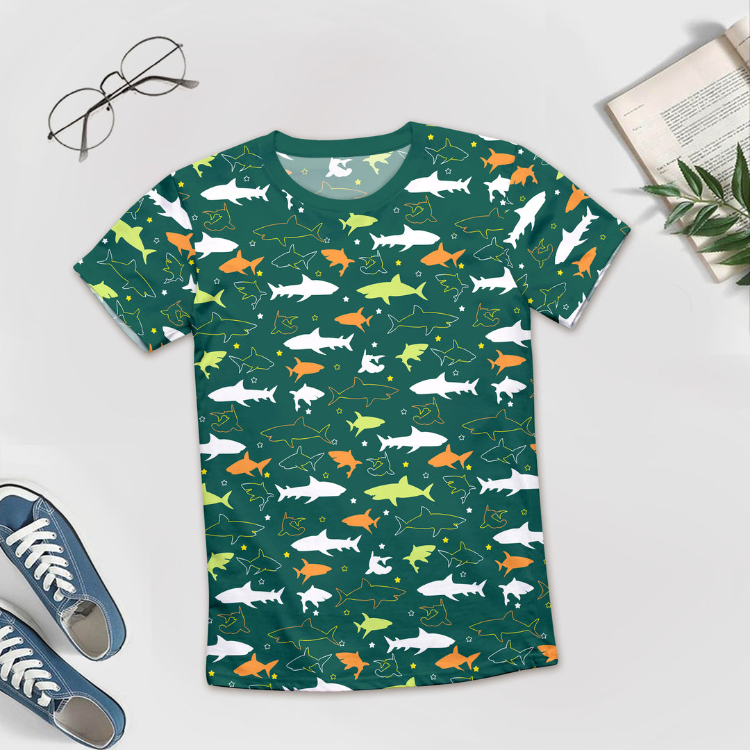 Bamboo Dark Green Sharks Outfit for Men – Cool and Relaxed