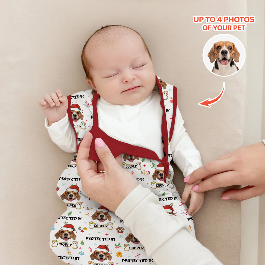 Custom Dog Photo "Protected By" Christmas Sleep Bag