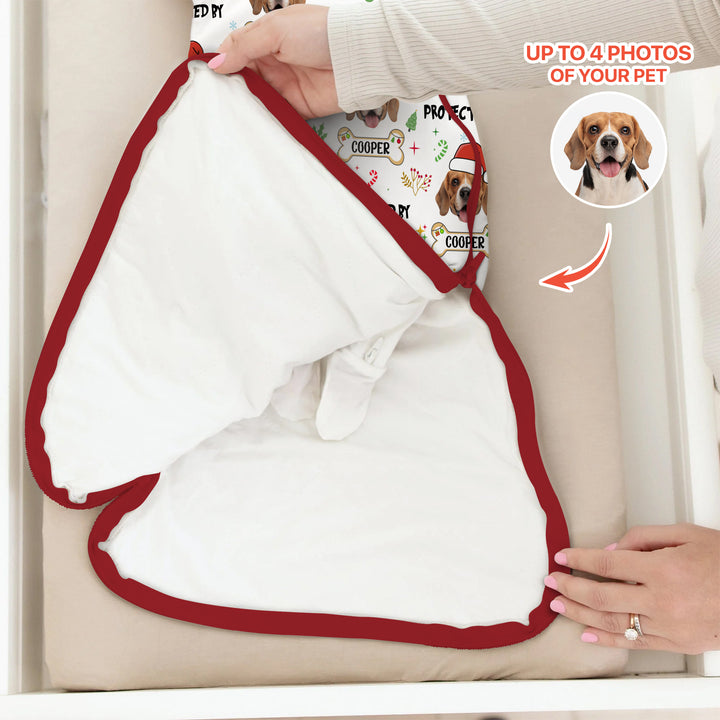 Custom Dog Photo "Protected By" Christmas Sleep Bag